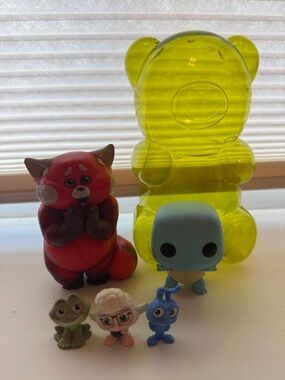 Funko Yellow Translucent Gummy Bear with Red Panda and Pastel Mini Figures lot